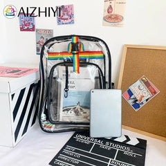 Transparent PVC School Bookbags Student Girls Beach Travel Bag
