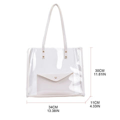 Transparent PVC Shoulder Bag for Women Handbag Large Tote Beach Bag