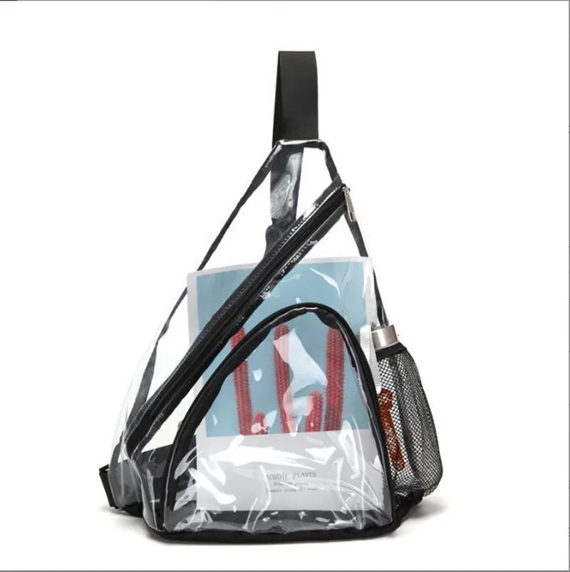 Transparent PVC Waterproof Crossbody Bag Sports Travel Chest Pack