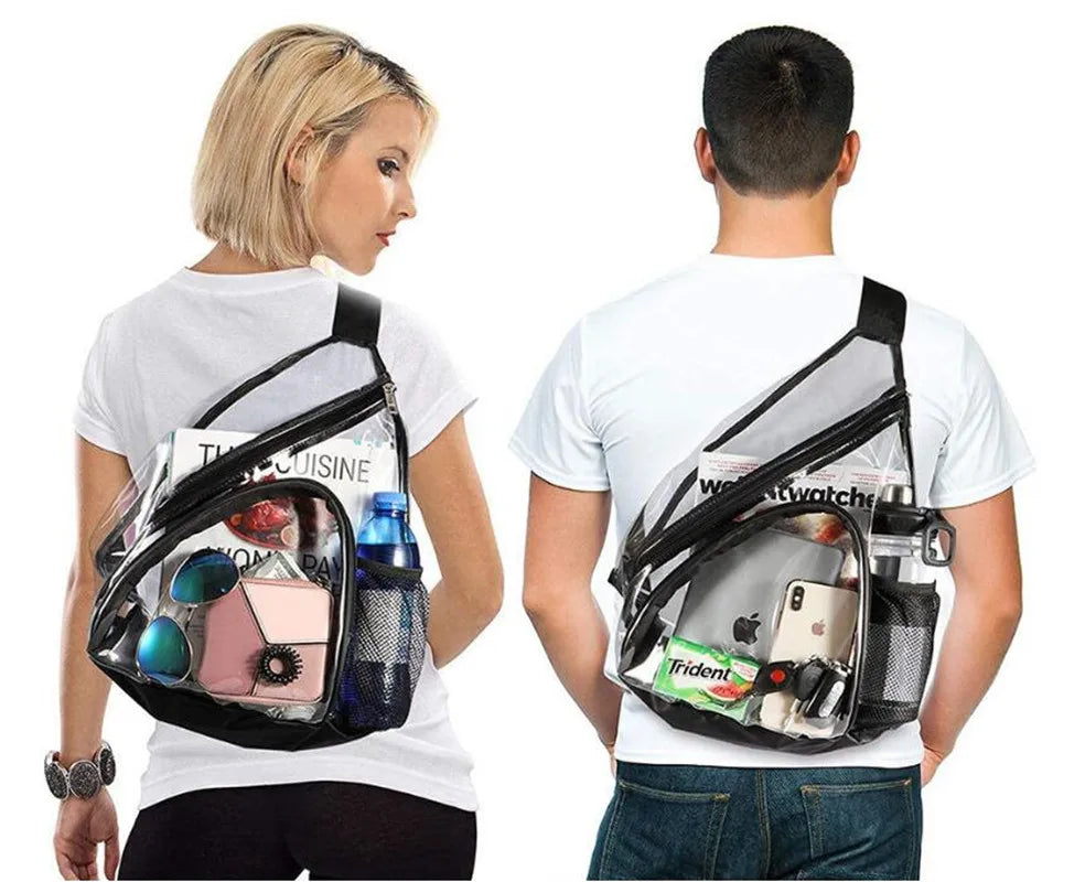 Transparent PVC Waterproof Crossbody Bag Sports Travel Chest Pack