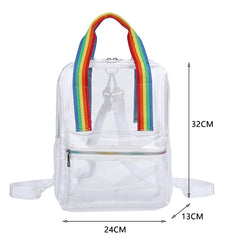 Transparent PVC Women Backpack Waterproof Female Schoolbags