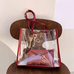 Transparent Pvc Shoulder Bag Waterproof Jelly Tote High Women Bag