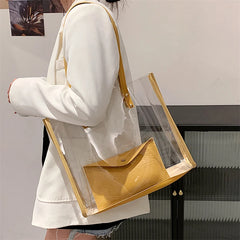 Transparent Pvc Shoulder Bag Waterproof Jelly Tote High Women Bag