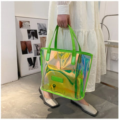 Clear PVC Shoulder Bags Set Large Capacity Jelly Handbag for Women