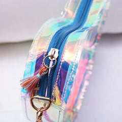 Heart-Shaped Crossbody Cosmetic Bag with Chain Strap for Women