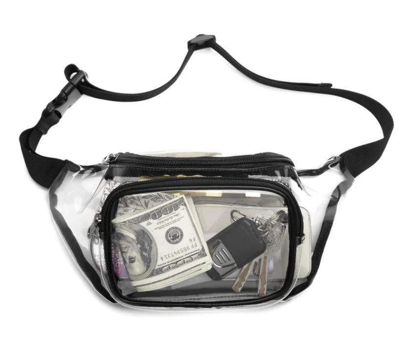 Transparent Soft Pvc Waist Bag Anti Splash Material Women'S Bag Chest Bag