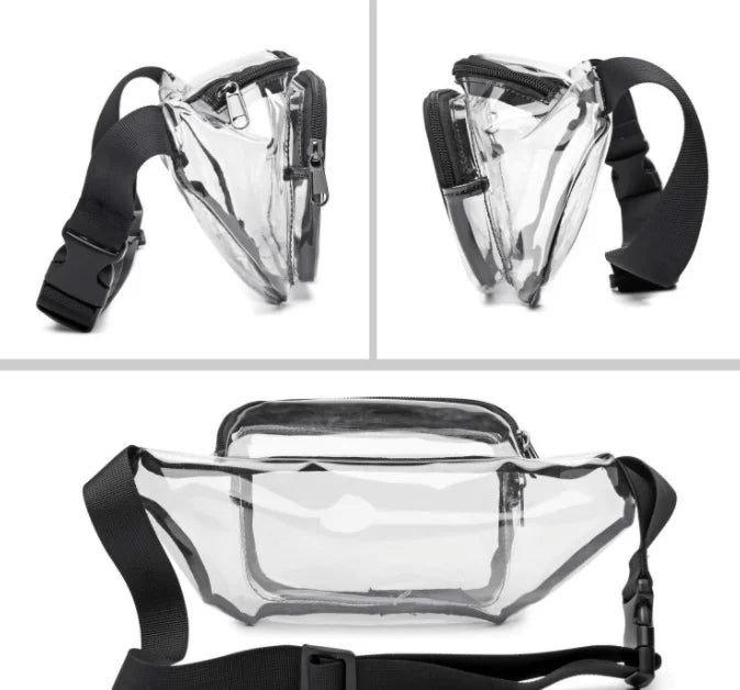 Transparent Soft Pvc Waist Bag Anti Splash Material Women'S Bag Chest Bag