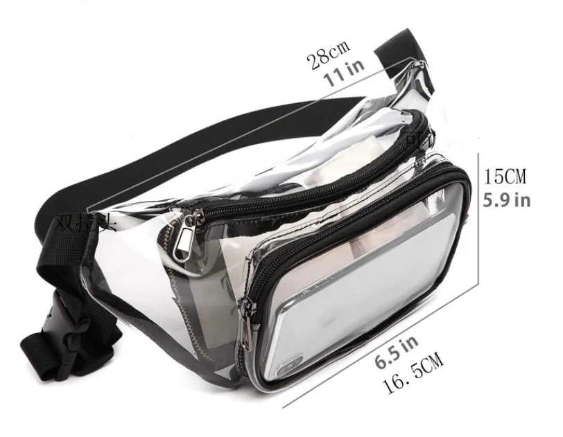 Transparent Soft Pvc Waist Bag Anti Splash Material Women'S Bag Chest Bag