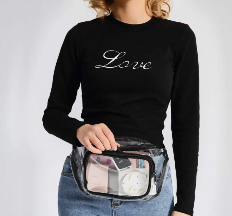 Transparent Soft Pvc Waist Bag Anti Splash Material Women'S Bag Chest Bag