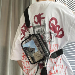 Transparent Square Chest Bag Japanese Satchel Couple Shoulder Bag