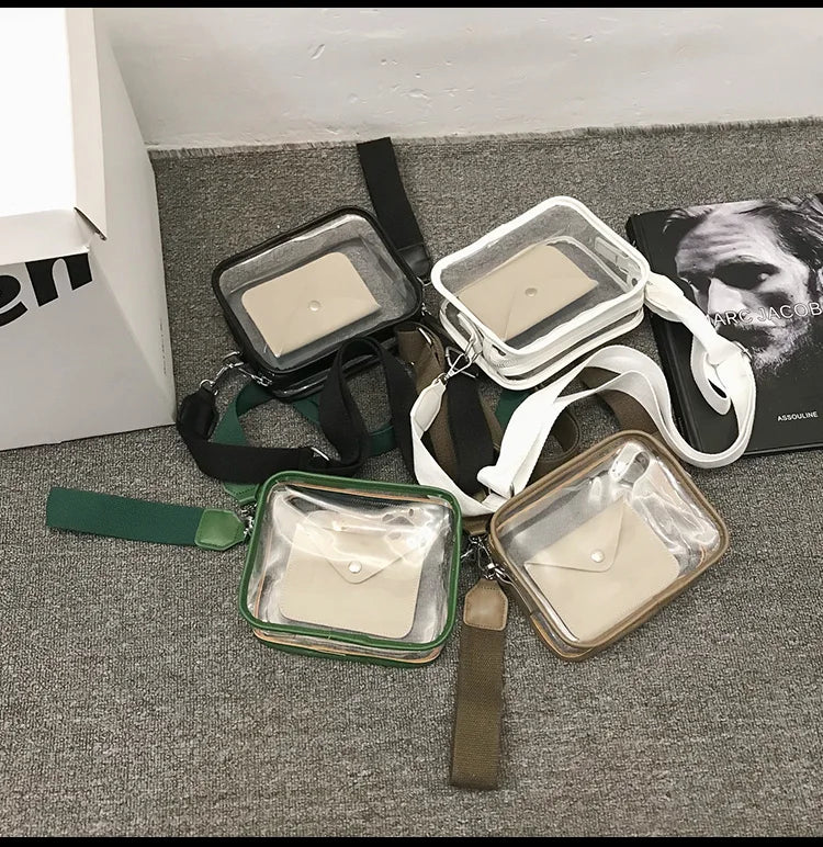 Transparent Square Chest Bag Japanese Satchel Couple Shoulder Bag