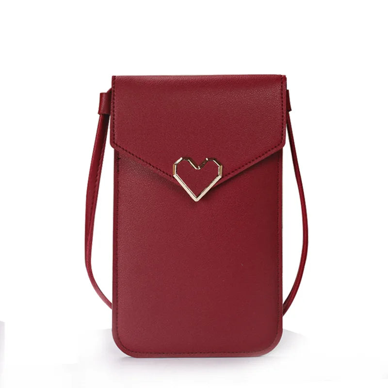 Retro Mobile Phone Bag Women PU Chain Messenger Bags Small Flap Bag
