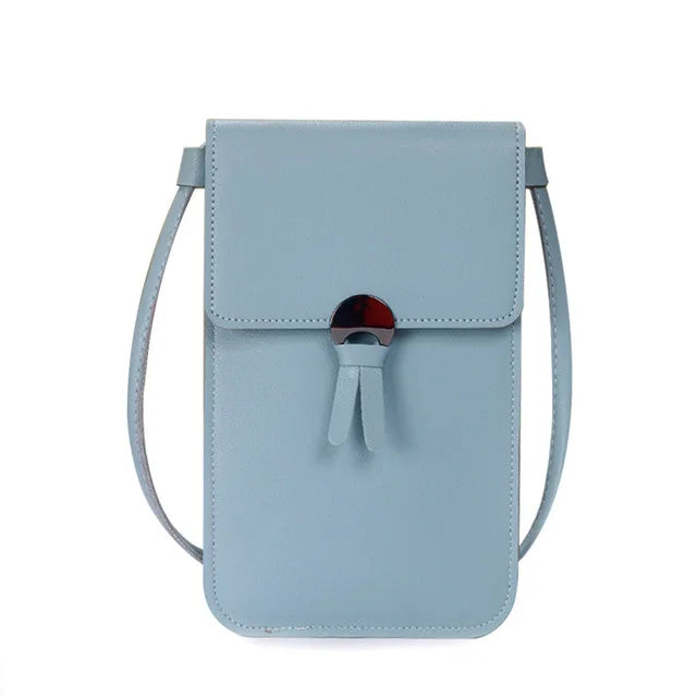 Transparent Touch Screen Retro Mobile Phone Bag PU Chain Messenger Bags