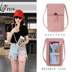 Transparent Touch Screen Retro Mobile Phone Bag PU Chain Messenger Bags