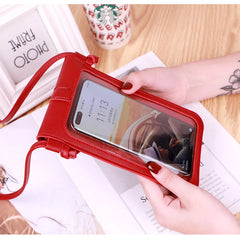 Transparent Touch Screen Retro Mobile Phone Bag PU Chain Messenger Bags