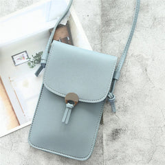 Transparent Touch Screen Mobile Phone Bag Women PU Chain Messenger Bags