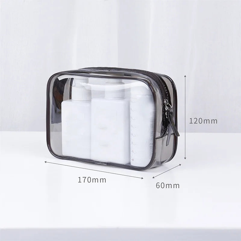 Transparent Women Travel Makeup Bags Clear Zipper Cosmetic Case