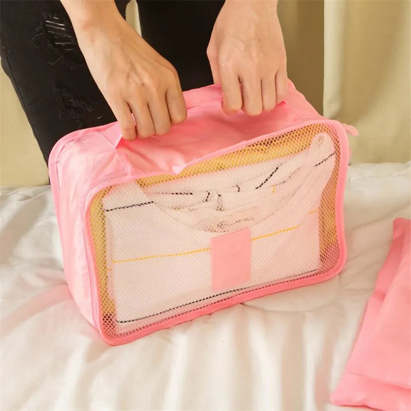 6PCS/Set Clothes Storage Bag High Capacity Mesh Packing Cube Portable Travel Bag