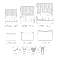 6PCS/Set Clothes Storage Bag High Capacity Mesh Packing Cube Portable Travel Bag