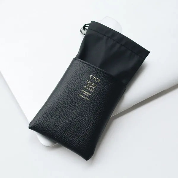PU Drawstring Glasses Case for Eyeglass Sunglasses Storage Pouch