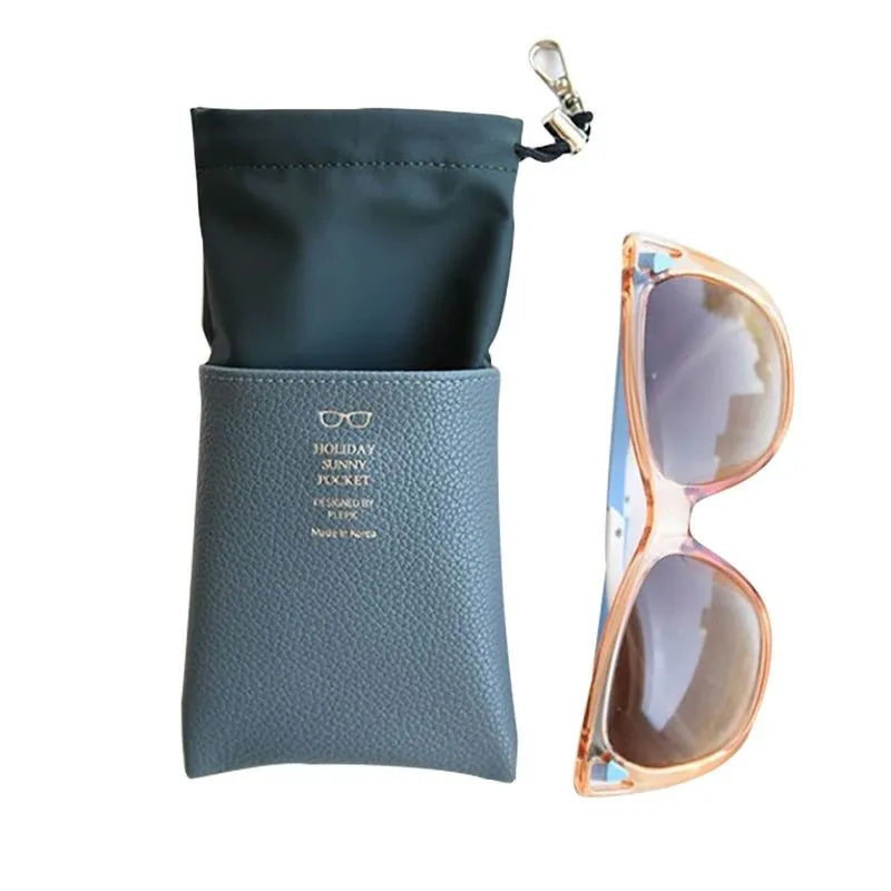 PU Drawstring Glasses Case for Eyeglass Sunglasses Storage Pouch