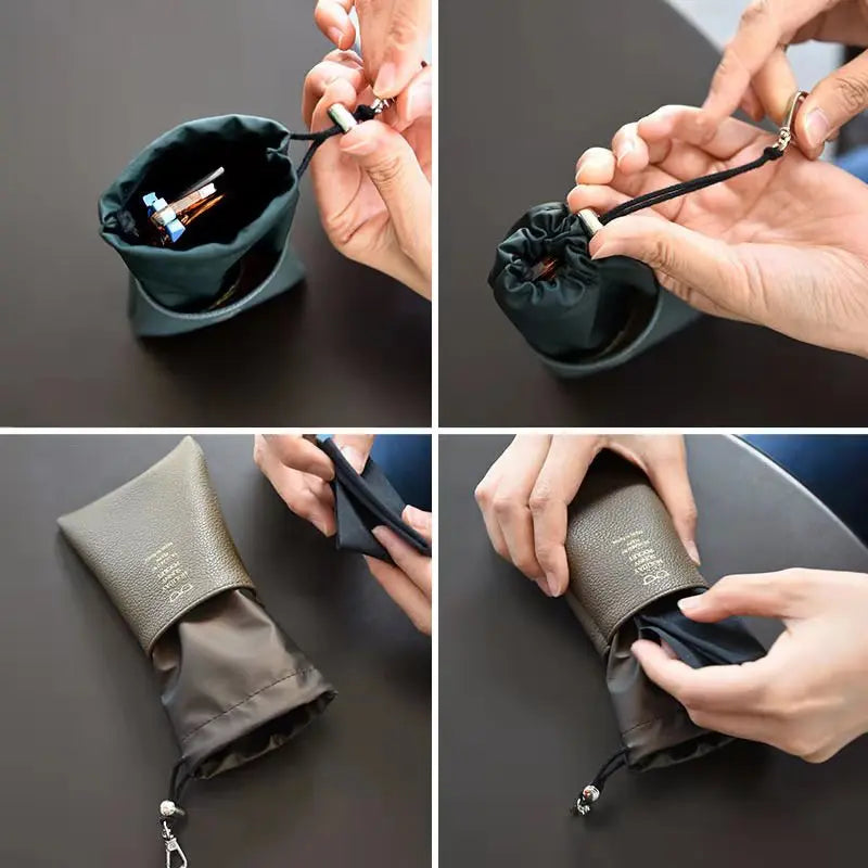 PU Drawstring Glasses Case for Eyeglass Sunglasses Storage Pouch