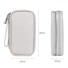 Double Layer USB Data Cable Earphone Wire Bag Organizer Case