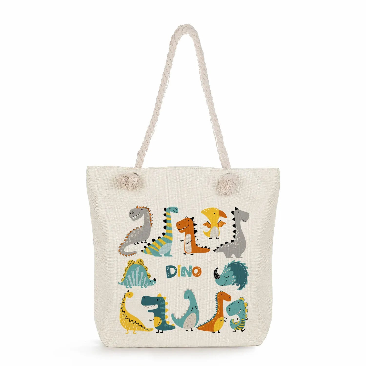 Dinosaur Print Animal Shoulder Bag Casual Tote Large Capacity Shopping Bag
