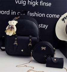 Travel Backpack Casual Backpack Woman High Leather Bags Sets Girls Bags Backpack