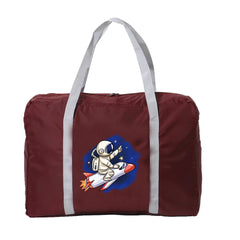 Foldable Duffle Bag Large Capacity Astronaut Print Travel Bag