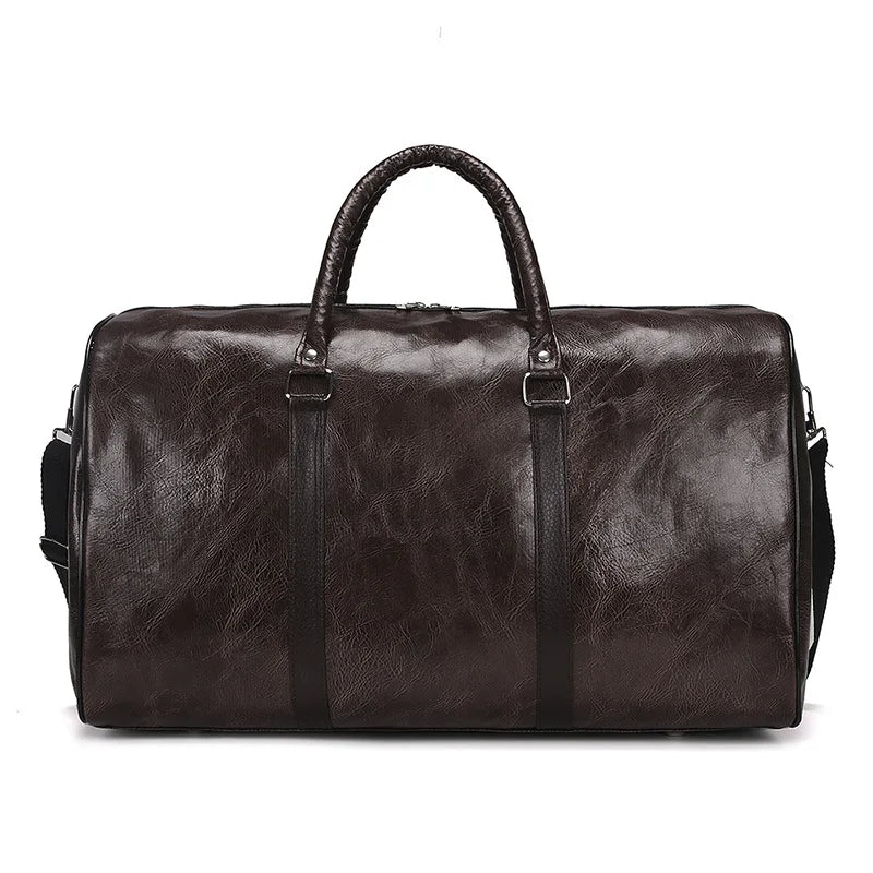Pu Retro Travel Bag Large Capacity Short Distance Bag Light Exercise Fitness