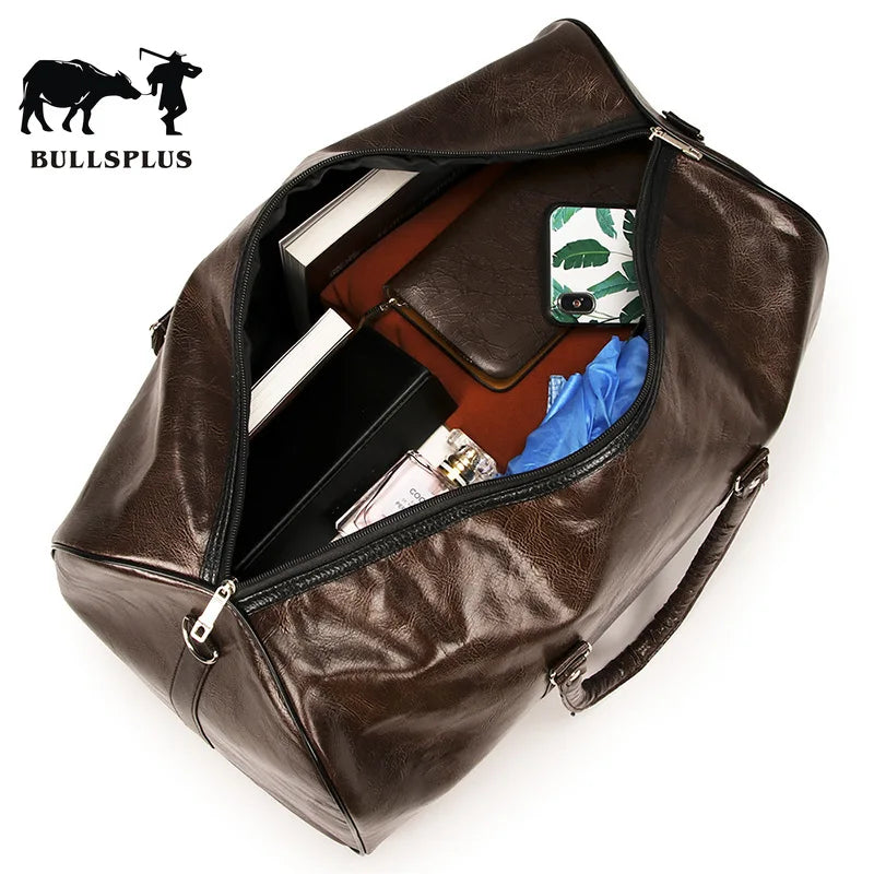 Pu Retro Travel Bag Large Capacity Short Distance Bag Light Exercise Fitness