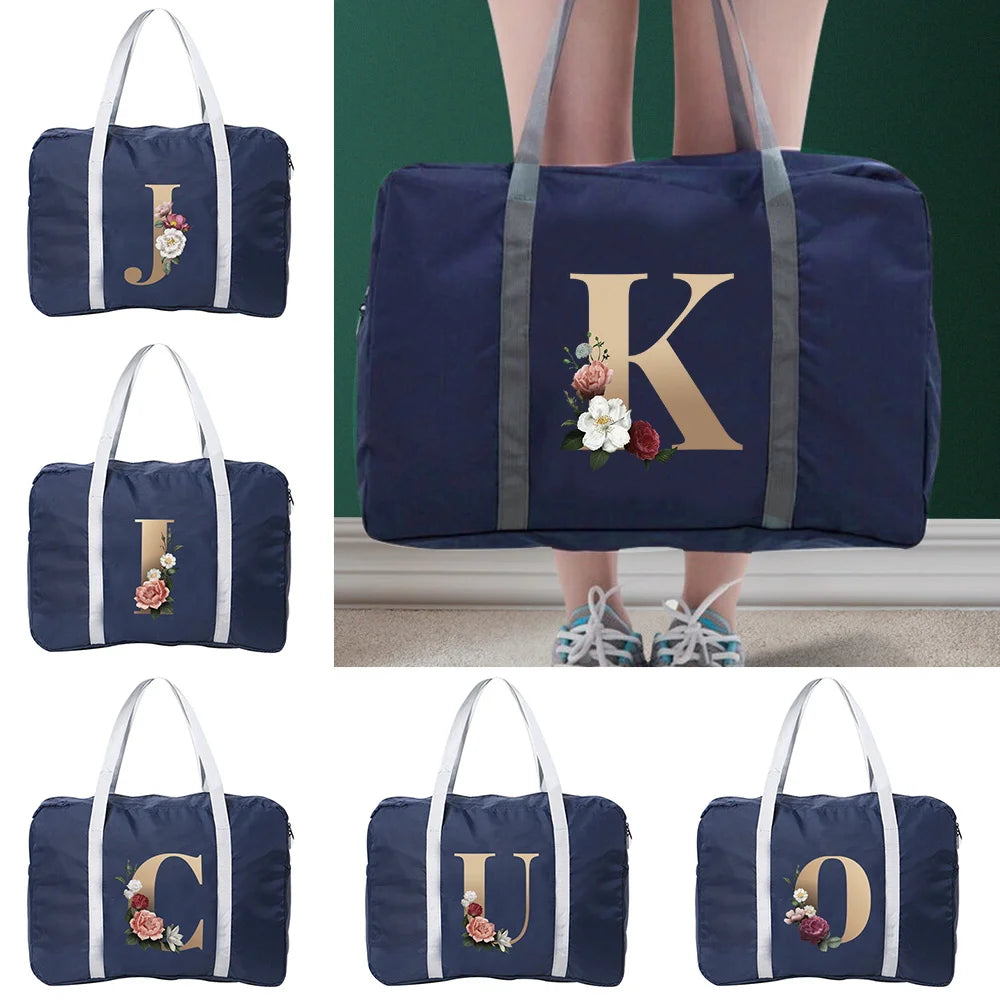 Letter Print Travel Bag Handbag Women Large Capacity Organizer