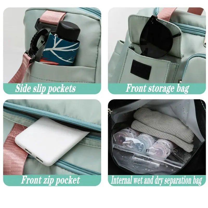 Waterproof Travel Gym Bag Wet Dry Separation Crossbody Bag