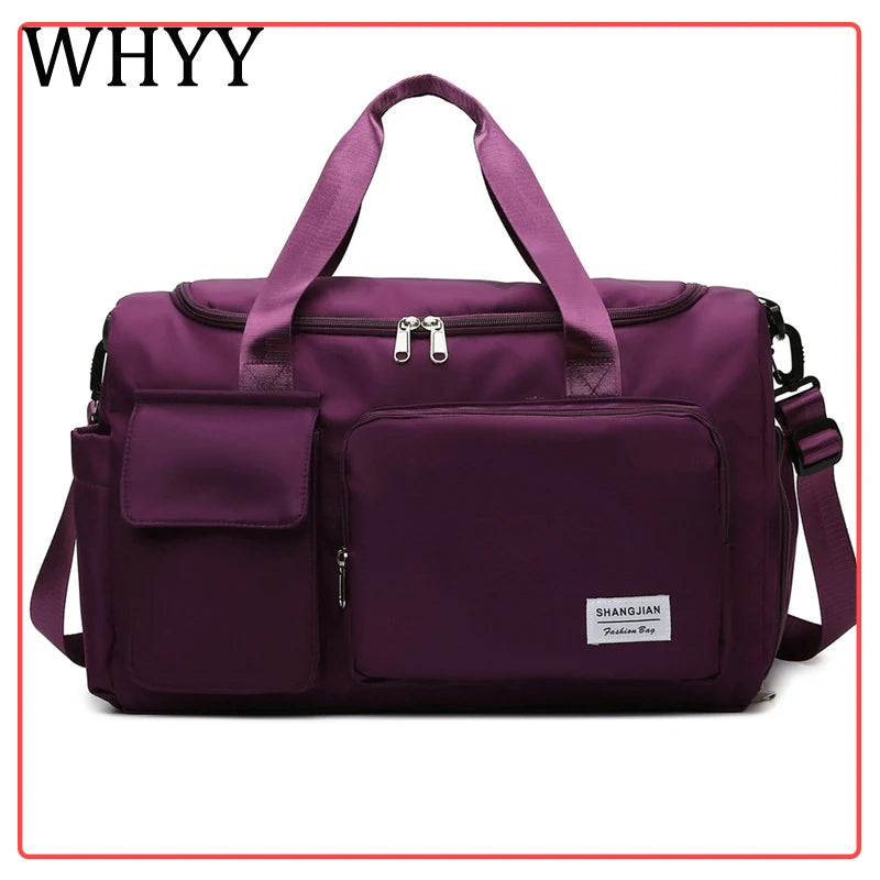 Waterproof Nylon Sports Gym Bag Large Capacity Shoulder Bag