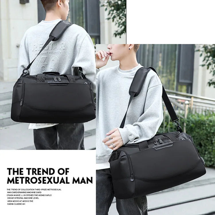 Men's Large Capacity Travel Bag, Wet/Dry Separation, Sports Fitness Bag