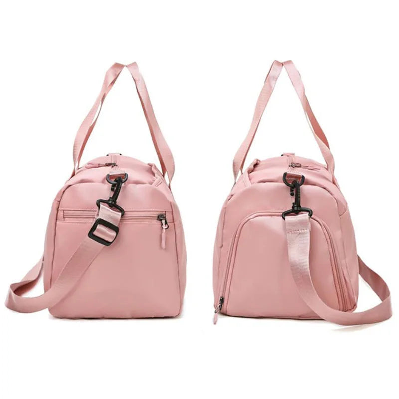 Pink Gym Bag Sequins for Fitness Training Women Tote Bag Travel