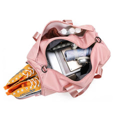 Pink Gym Bag Sequins for Fitness Training Women Tote Bag Travel