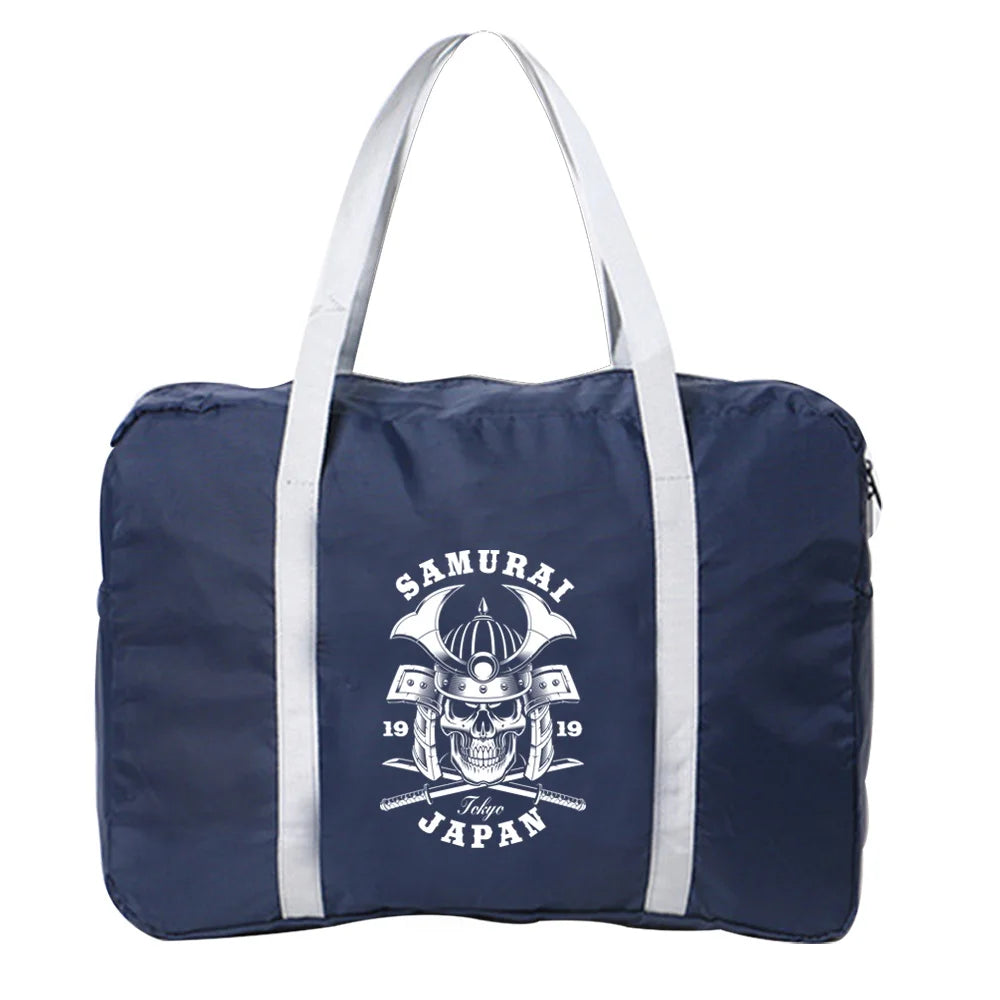 Skull Printed Foldable Duffle Bag Large Capacity Travel Bag