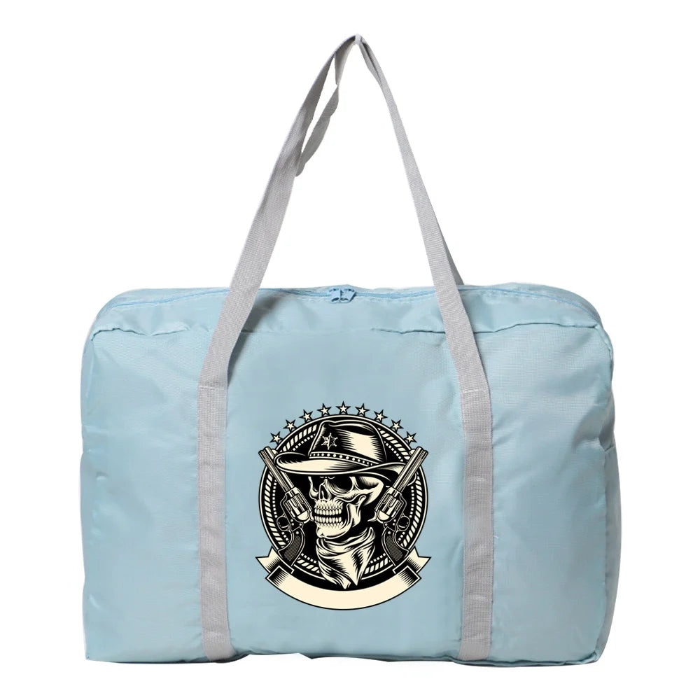 Skull Print Travel Bag Unisex Organizers Large Capacity Duffle Carry Bags
