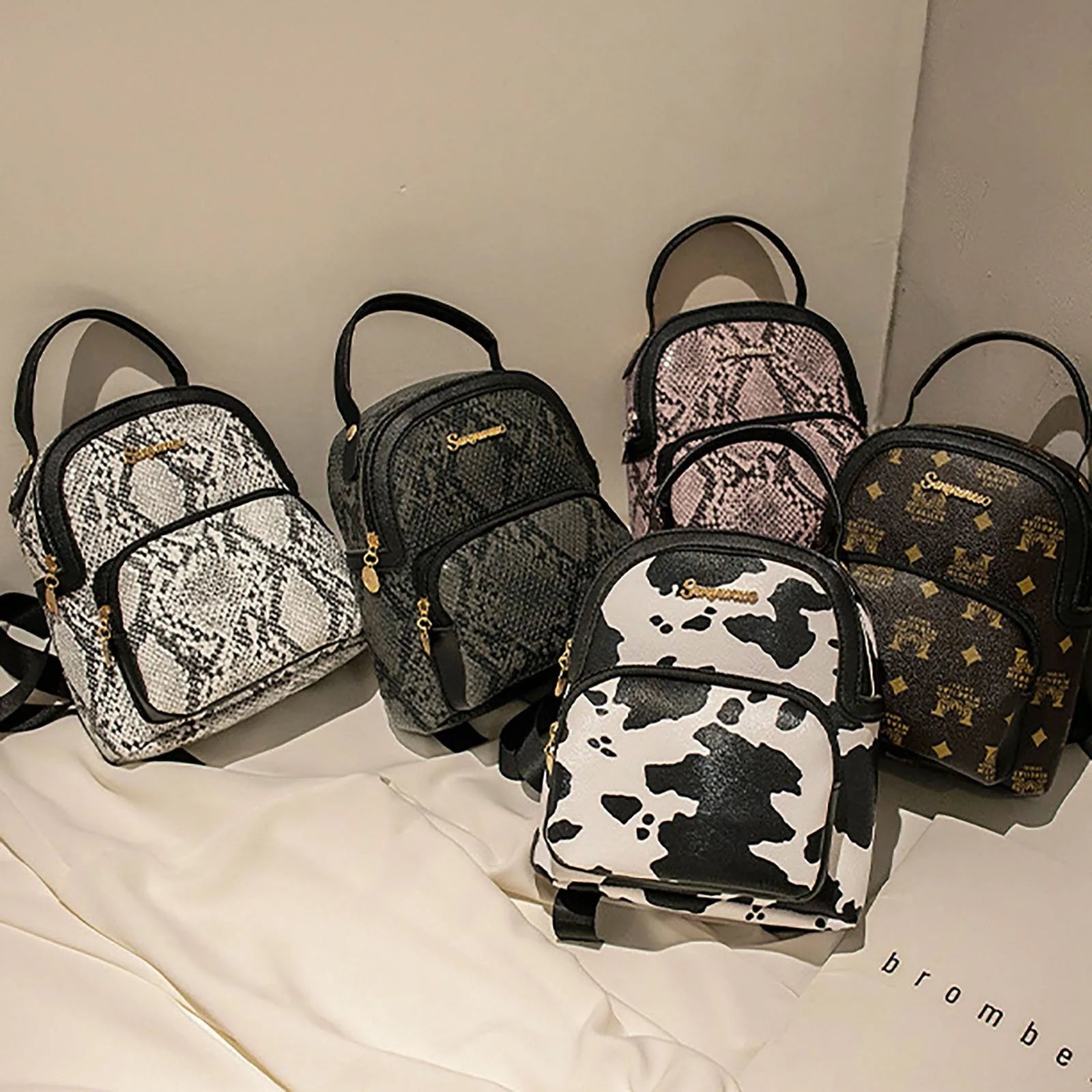 Vintage College Schoolbag Female Backpack Pu Leather Backpacks