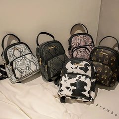 Vintage College Schoolbag Female Backpack Pu Leather Backpacks