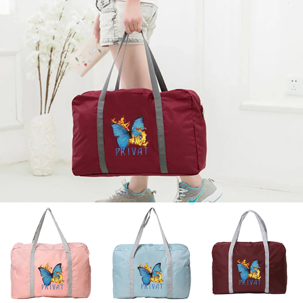 Travel Bag Women Handbag Camping Organizer Butterfly Print Carry on Bags