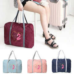 Flamingo Print Travel Bag for Women Outdoor Camping Handbag