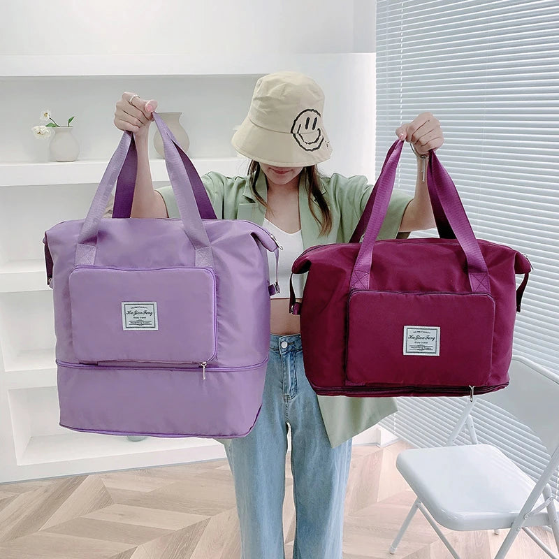 Large Waterproof Nylon Sports Travel Bag Men Women Tote Purse