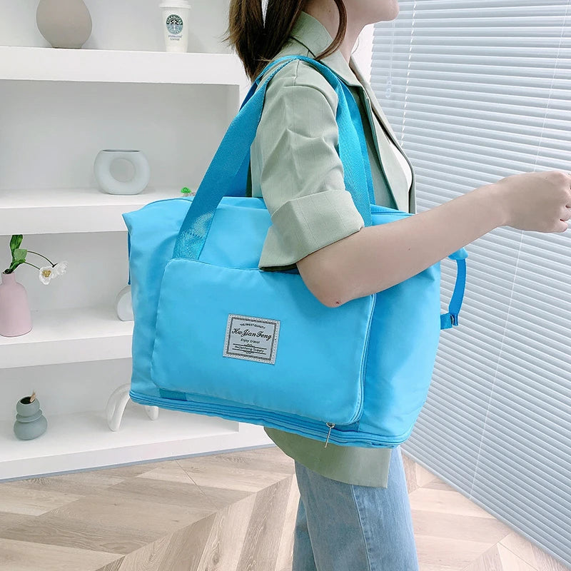 Large Waterproof Nylon Sports Travel Bag Men Women Tote Purse