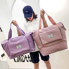 Foldable Travel Bag Large Storage Women Duffel Shoulder Waterproof Handbag