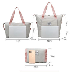 Foldable Travel Bag Large Storage Women Duffel Shoulder Waterproof Handbag