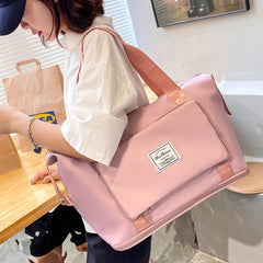Foldable Travel Bag Large Storage Women Duffel Shoulder Waterproof Handbag