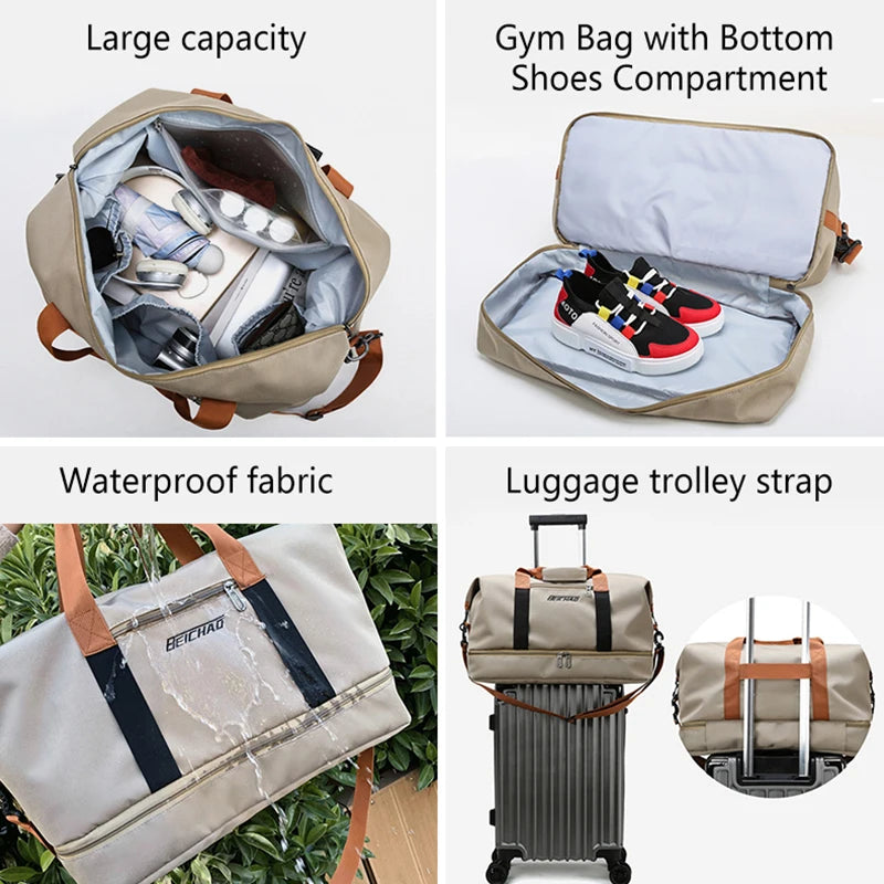 Large Capacity Waterproof Gym Bag for Women and Men